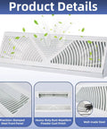 18 Inch Baseboard Vent Cover 4 Pack With Adjustable Airflow for floor or wall install white diffuser product details