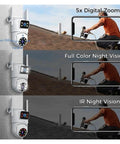 6MP Dual Lens WiFi NVR Security Camera Kit Shoots Hella Crisp 3K Video With Ultra Wide Angles And Smart Auto Tracking to show zoom and night vision features.
