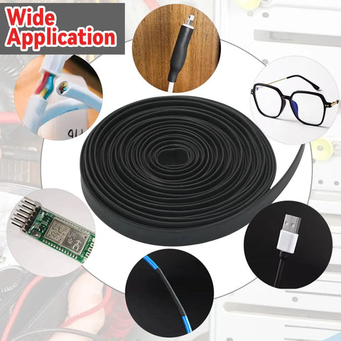 Top Notch 3/8 Inch Heat Shrink Tubing Roll 25 Feet Long for sealing cables in various applications like tech or automotive.