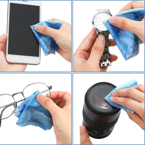 20 Pack Microfiber Cleaning Cloths Set For Eyeglasses, Camera Lenses, And Phone Screens, Marble Design Soft Wipes, 6 X 6 Inches