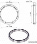 Heavy Duty Thin Section Bearing 2 Inch Bore 2 5 Inch Outer Diameter Quarter Inch Width For Industrial Machinery And Aerospace Robotics with dimensions.