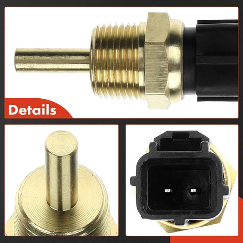 A-Premium engine coolant temperature sensor; brass threaded body and black connector.