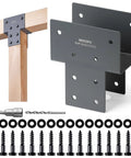 4 Pack Heavy Duty Stainless Steel Post Caps Tie Bracket Fits 4x4 Actual 3.5x3.5 Wood Posts for Connecting Gazebos Decks and Beams Dark Gray Weatherproof Rust Resistant Exterior Hardware with screws and drill bit