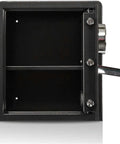 Electronic Lock Safe For Documents And Valuables Heavy Duty Strong Box With Wall Floor Or Shelf Mount Black Exterior Finish open view