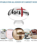 Top-Shelf Round Cabinet Drawer Knobs And Handles With A Bold Red Cross Motif, Solid Stainless Steel Backing Paired With Crisp Glass Front.