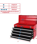 Badass 4 Drawer Tool Chest 21 Inch Steel Portable Toolbox with open top and visible smooth glide drawers for tools.