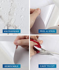 White Marble Countertop Contact Paper 36 By 200 Inches Peel And Stick Waterproof Vinyl Wallpaper Removable Self Adhesive Backsplash features