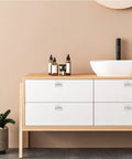 Bathroom vanity with 30 Pack Brushed Nickel Cabinet Knobs Stainless Steel T Bar Pulls For Doors And Drawers, modern decor style