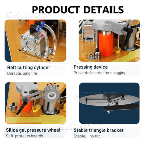 Detailed view of Automatic Edge Bander Portable Edge Banding Machine With 1000ml Glue Capacity components and mechanisms