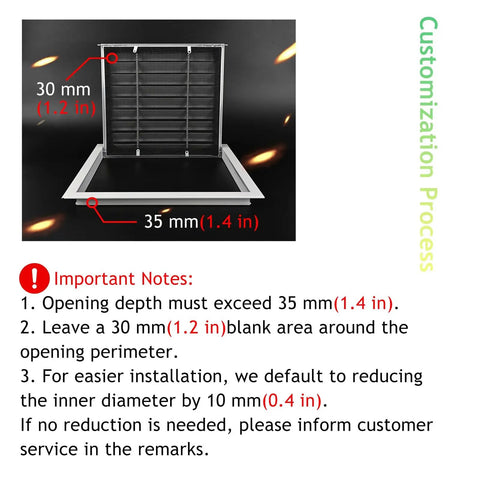 Rock Solid Universal Metal Access Panel Slick Louvered Inspection Door For Hvac Ducts showing dimension details for installation.