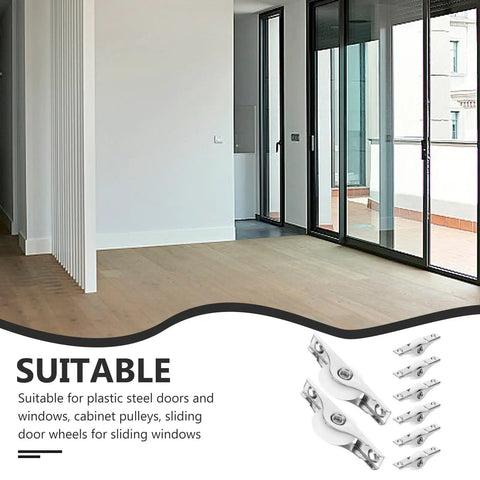 Heavy Duty Nylon Sliding Door Rollers Featuring Solid Double Bearing Wheels 25MM for glass doors and sliding windows in modern interiors.
