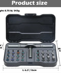 24 In 1 Magnetic Ratchet Screwdriver Set S2 Steel Bits No Fuss Quick Fix Kit For Home Projects Smooth Operating Gears inside storage case