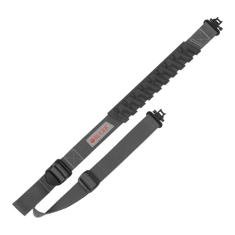 Baktrak Traction Web Rifle Sling With 36 Inch Length 500 Pound Rated Swivels Slim Non Slip Pad displayed flat on white.
