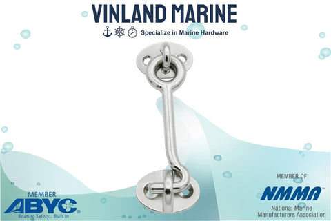 Top Shelf 316 Stainless Steel Cabin Door Hook And Eye Latch Non Rattle Sailboat Hardware For Boat Hatch Buckle detail view.