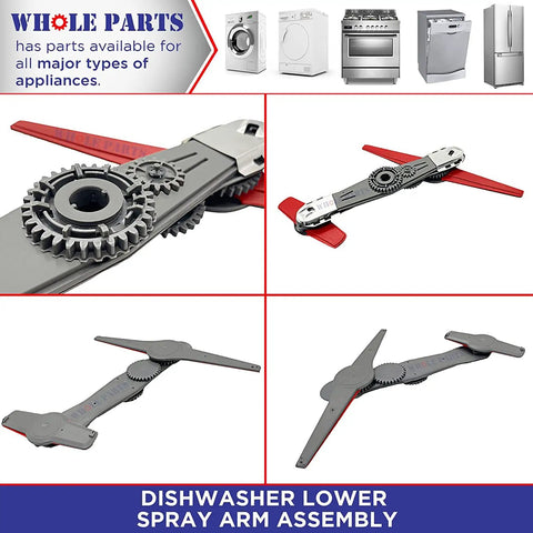 Beefed Up Dishwasher Lower Spray Arm Replacement W10859935 For Kenmore And Whirlpool Models with multiple gear details