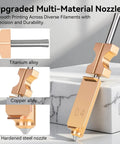 Upgraded Multi-Material Nozzle, 0.4MM size, made from copper alloy and hardened steel for Flashforge AD5X compatible 3D printing.