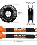Beefed-Up Synthetic Soft Shackle And Recovery Ring Kit showing 1/2in by 22in shackles with 48,300 lb strength and pulley ring