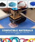 Desktop 3D Printer Filament Maker Machine 1000W Single Screw Extruder with various compatible plastic pellet materials.