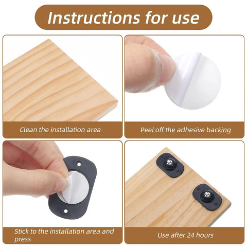 Instructions for using Self Adhesive Caster Wheels With 360 Swivel Appliance Sliders for easy installation on surfaces.
