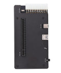 Close-up view of the internal connections on the external GPU dock, highlighting PCIe 16x slot for graphics upgrades.
