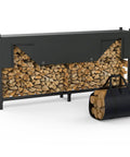 Heavy-Duty 8 Foot Firewood Rack With Weatherproof Cover And Carry Bag For Indoor Or Outdoor Use, Sturdy Steel Log Holder