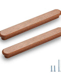Red Wood Round Wooden Drawer Knobs 5 Inch Single Hole 0.9 Inch Diameter Six Piece Pack For Cabinets Furniture shown with screws
