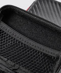 Interior view of Rugged EVA External Hard Drive Case Pouch For SSDs And HDDs, showing mesh pocket; slim, shockproof design.