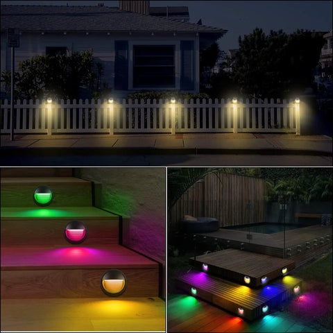 Low Voltage Deck Lights 5W 12V-24V DC RGBW Warm White Accent Stair Post Fence Step Lights For Easy Install Outdoor