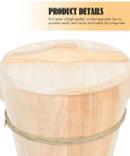 Close-up view of handmade wooden rice steamer bucket with tight fitting lid and natural wood finish for Kickin Flavor Infusion Starts With This Handmade Wooden Rice Steamer Bucket And Tight Fitting Lid Built On A Heavy Duty Stable Base Along With Heat Safe Handles For Daily Meal Prep.