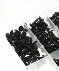 340 Piece Black Zinc Plated Self-Tapping Screw Set M3 To M4.8 for Metal Plastic and Wood in carry case