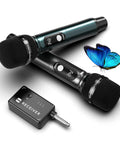 Dual Wireless Microphone System For Singing And Speaking With 240 Ft Range And 3 Ms Latency Crystal Clear Studio Grade Sound Metal Body Next Gen 2.4G Tech For Stable Audio with two microphones and receiver