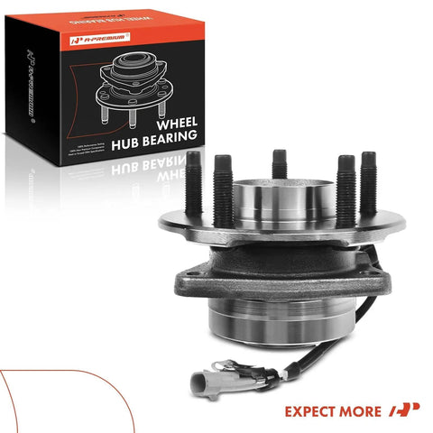 Heavy Duty Front Wheel Bearing And Hub Assembly Pair With Abs Sensor, with 5 lug studs, for Chevy Equinox and Pontiac Torrent.