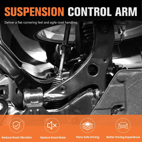 Close-up of Heavy Duty Front Lower Control Arms Suspension Kit for Honda Civic 1.8L 2006 to 2011 showing control arm details.