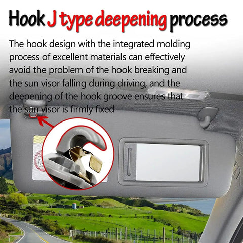 Audi Inner Sun Visor Clips 2Pack installed in car, showing hook design for secure sunshade