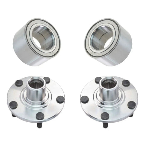 Heavy Duty Two Piece Front Wheel Bearing Hub Assembly Kit For Nissan Altima 2002 To 2006, showing two steel hubs and bearings.