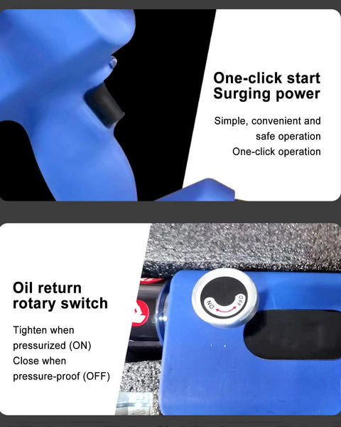 Cordless Electric Cable Cutter With Ratchet Action, 30mm To 65mm, showing control buttons and hydraulic power details.
