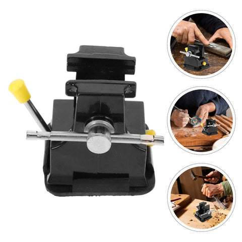 Front view of Mini Bench Vise Suction Clamp For Tabletop Workholding Portable Desk Carving Jewelry And Model Making Vise.