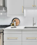 30 Pack 5 Inch Brushed Gold Knurled Cabinet Handles And Drawer Pulls Heavy Duty on modern kitchen drawers.