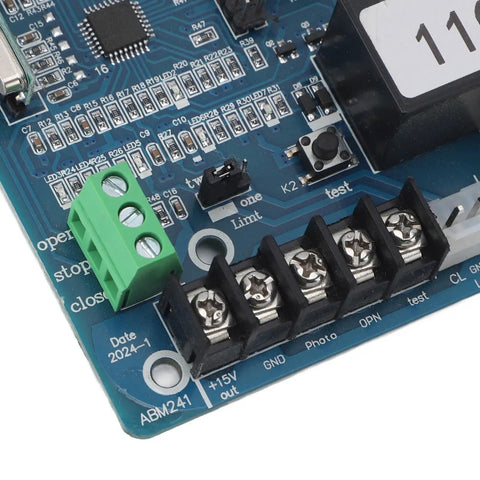 Close-up of Sliding Gate Opener Main Board with Remote Controllers, Sensitive Gate Motor Control Board, 110V connectors