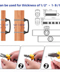 Diagram of Matte Black Kitchen Cabinet Handles Set Of 10, 4-3/4 Inch Length, 3-3/4 Inch Hole Centers installation process.