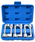 Premium L Type Fuel Line Socket Wrench Set Built Tough With Chrome Vanadium Steel in blue case, six pieces for diesel engine repair.