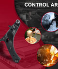 Solid Front Control Arms Kit For Subaru Forester 2009-2013 With Sway Bar Links And Tie Rod Ends To Make Your Ride Handle Like A Dream black control arm