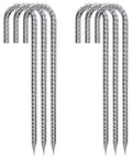 Heavy Duty 12 Inch Galvanized J Hook Ground Anchors Set Built To Last For Tents Plants Landscape Fabric And Artificial Turf Anti Rust Stakes