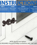Instructions for installing Rock Solid Black Double Wing Flush Mounting Clips With Phillips Screws 24 Piece Kit on a window.