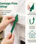 Heavy Duty Christmas Adhesive Wall Hooks For Stockings And Garland Damage Free Clear Sticky Holders With Chill Out Setup For Sweet Grip Mantel Holiday Decoration, green silicone hook applying on mantel.