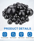 Top Tier Four Piece 10mm Silicon Nitride Ceramic Bearing Balls G10 Precision Grade displayed in a cluster on a reflective surface.