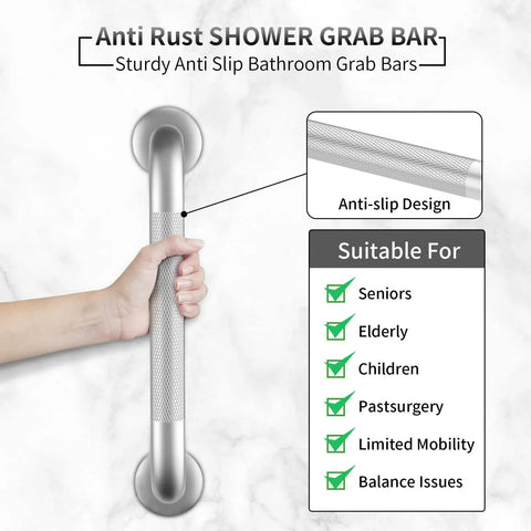 Super Duper Top Shelf Badass Stainless Steel Shower Grab Bars 2 Pack 16 Inch Non Slip Anti Fall Bath Safety Handle For Seniors waterproof grab bar with anti-slip design