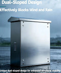 Heavy Duty Stainless Steel EV Charger Cover And Outdoor Wall Enclosure with dual-sloped design for rain protection.