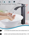 Vessel Sink Waterfall Tall Bathroom Faucet, Modern Vanity With Single Handle, Oil Rubbed Bronze, waterfall spout in use