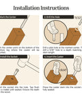 Installation instructions for Heavy Duty Antique Brass Casters With Silent Rubber Wheels Two Inch Stem Casters Pack Of 4.